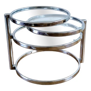 Coffee Table in Glass and Chrome with Three Tiers from Leitmotiv, Netherlands, 1980s For Sale
