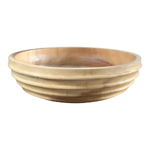 Solid Mango Wood Bowl With Smooth Natural Finish Modern Organic