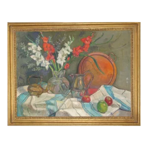 Early 21st Century "Still Life with Silver Kettles 24" Oil Painting on Canvas Painting by Adela Smith Lintelmann