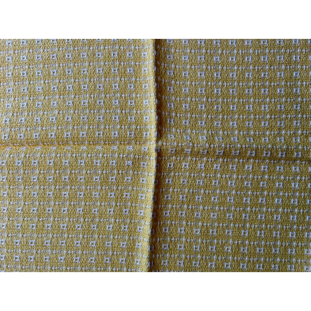 1980s Homespun Buttercup & White Fringed Cotton Napkins- Set of 6 For Sale - Image 15 of 18
