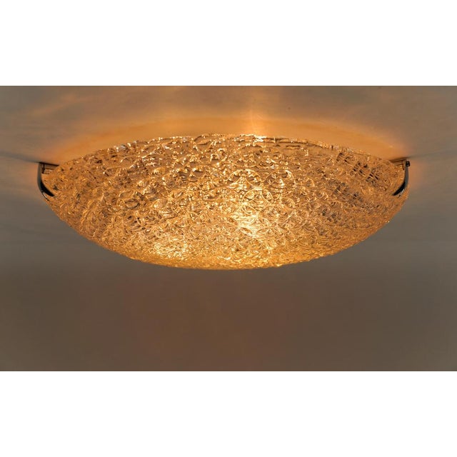 Glass Large Glass Rings Flush Mount by Kaiser Leuchten, Germany, 1960s For Sale - Image 7 of 16