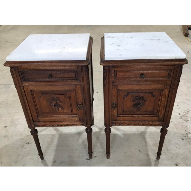 Vintage French Marble Top Night Stands a Pair Chairish