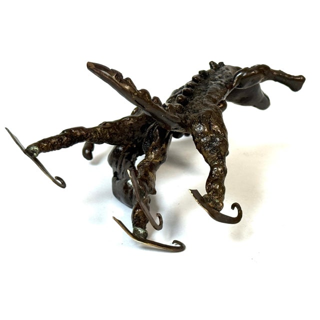 Surrealist Bronze Sculpture of a Woman and Alligator on Skates For Sale - Image 9 of 18