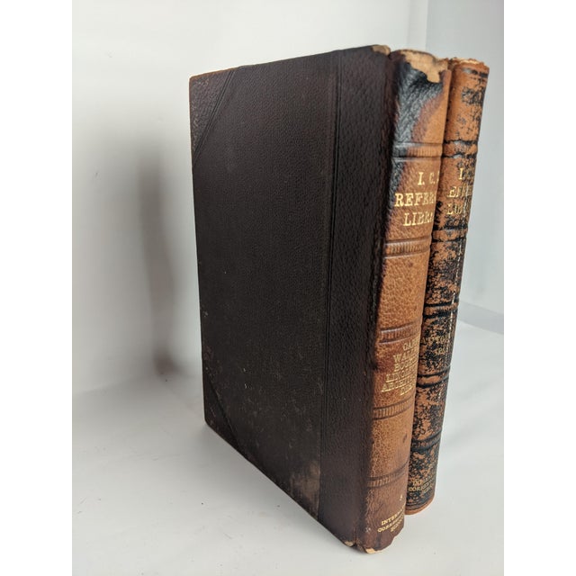 Antique i.c.s. Reference Library Books – Brown & Black Leather-Bound Design Volumes, Pair For Sale In New York - Image 6 of 10