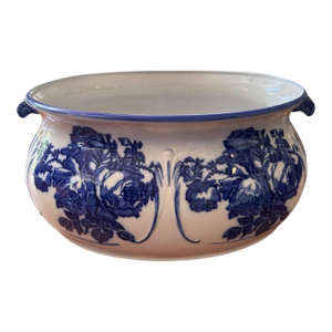 Large 1940s Blakeney Ironstone Staffordshire English Blue and White Footbath