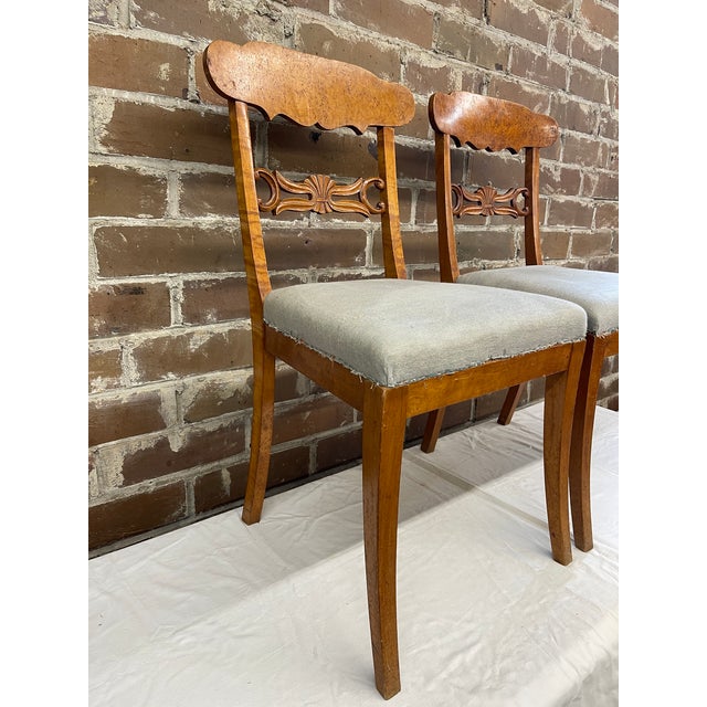 Mid-Century Modern Pair of Early 20th Century Swedish Biedermeier Side Chairs For Sale - Image 3 of 4