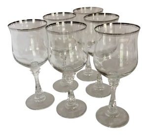 Platinum Rim Princeton Clear Water Goblets - Set of 6 by American Stemware