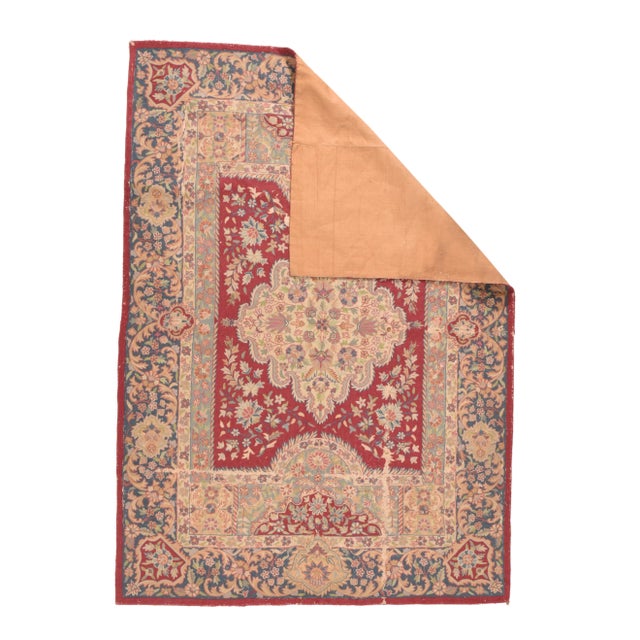 Fine Vintage Hook Europian Rug, Hand Knotted, Circa 1950 Design: Center Medalion Few techniques allow for the creation of...