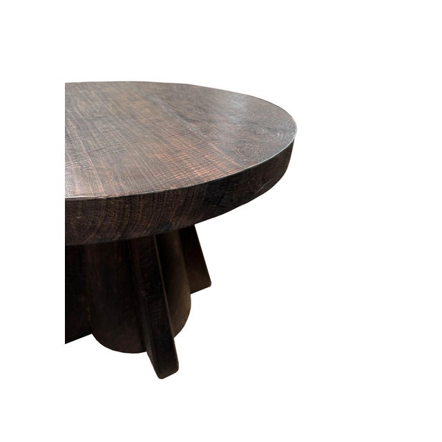 Not Yet Made - Made To Order Sculptural Suar Wood Round Table, Espresso Finish For Sale - Image 5 of 5