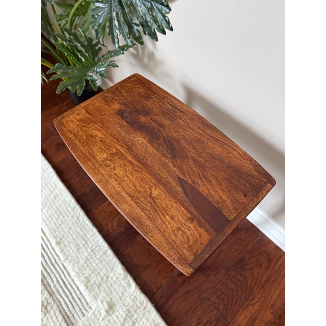 Brown Mid Century MCM Tapered Leg Side Table For Sale - Image 8 of 9