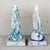 An exceptional pair of vintage Federal-style concrete eagle garden statuary finials. This striking pair features a...