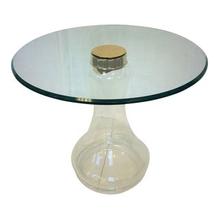 Sarreid Ltd. Glass and Brass Side Table For Sale