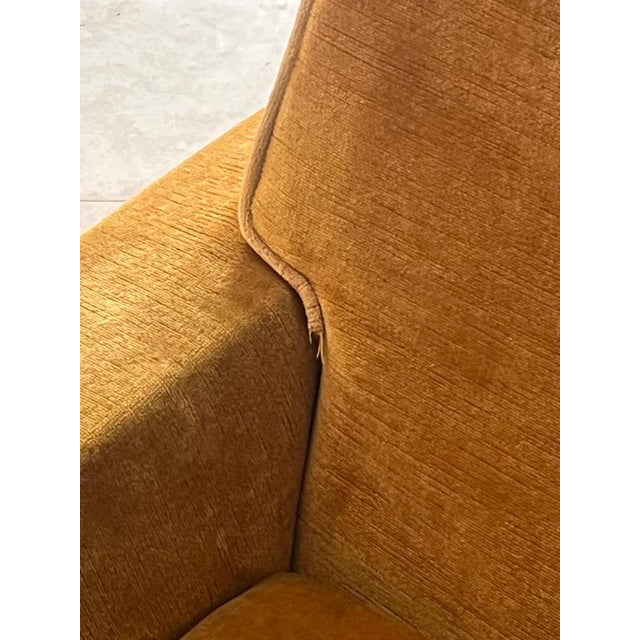 Goldenrod Italian Ochre Velvet Chairs, 1950s, Set of 2 For Sale - Image 8 of 17