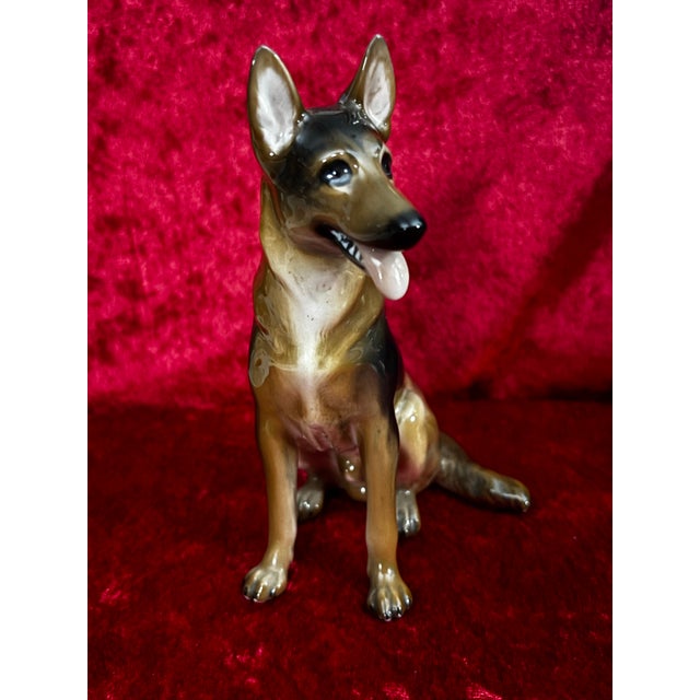 Rosenthal Vintage Rosenthal Germany Hand Painted German Shepherd Dog Figurine For Sale - Image 4 of 12