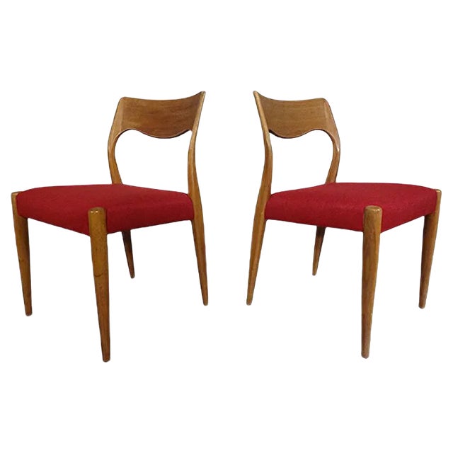 Set of Danish Oak Dining Chairs, 1960s For Sale