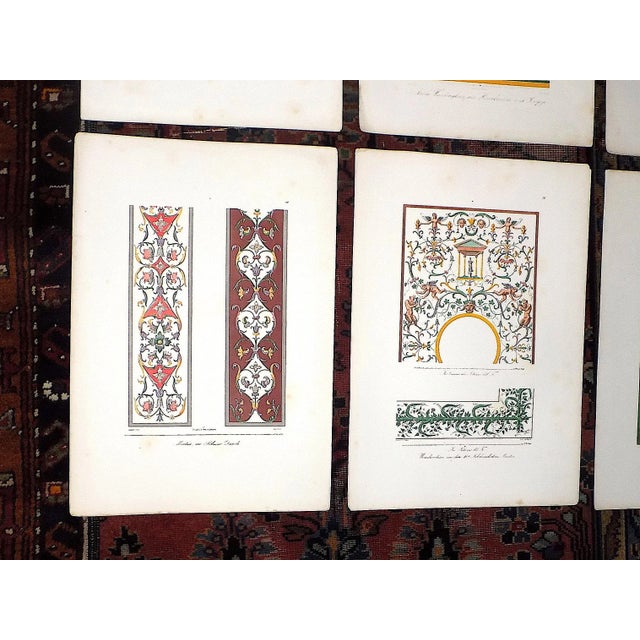 Authentic Antique 18th Century Large Folio Size Hand Colored Ornamental Design Lithographs - Set of 9 For Sale In Cincinnati - Image 6 of 8