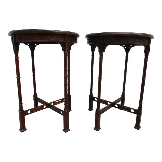 Round Mahogany Chippendale Side Tables For Sale