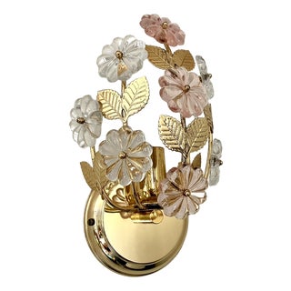 Pink Flower Wall Sconce, Italy, 1990 For Sale