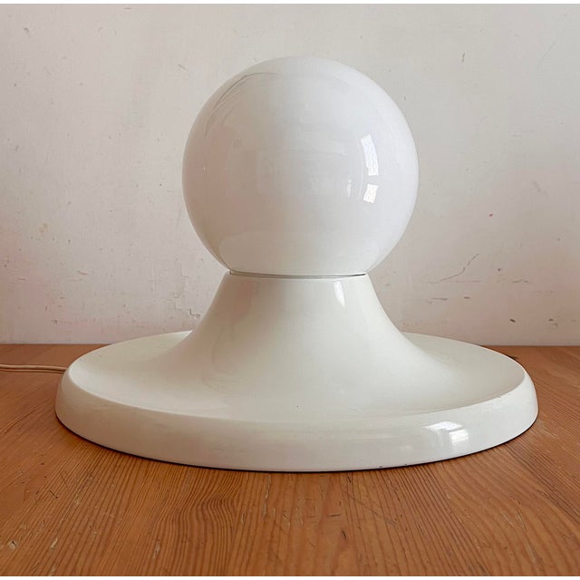 Stunning ivory Light Ball, designed by Achille Castiglioni for Flos in Italy in the 1960s. Made of white metal and opal...