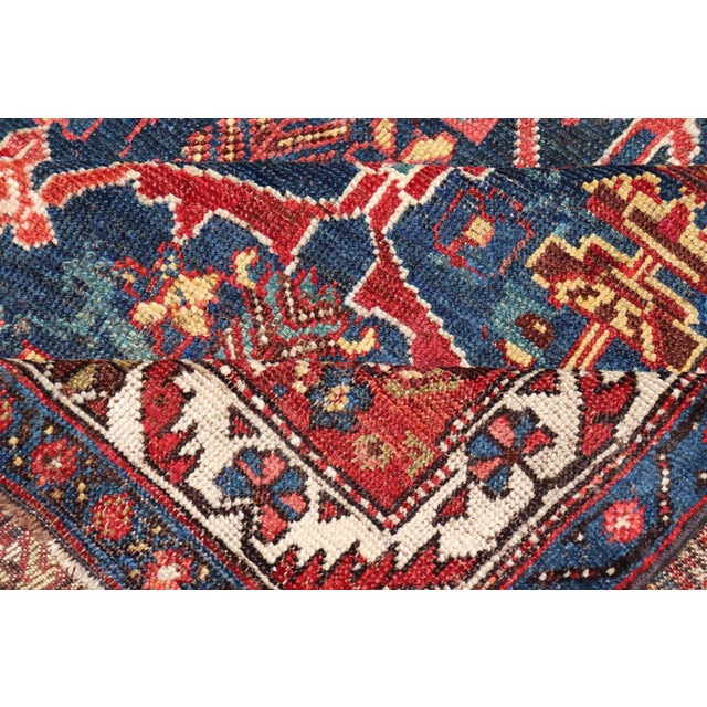 Antique Persian Bakhitari Colorful Rug With All-Over Floral Medallion Design For Sale - Image 11 of 12