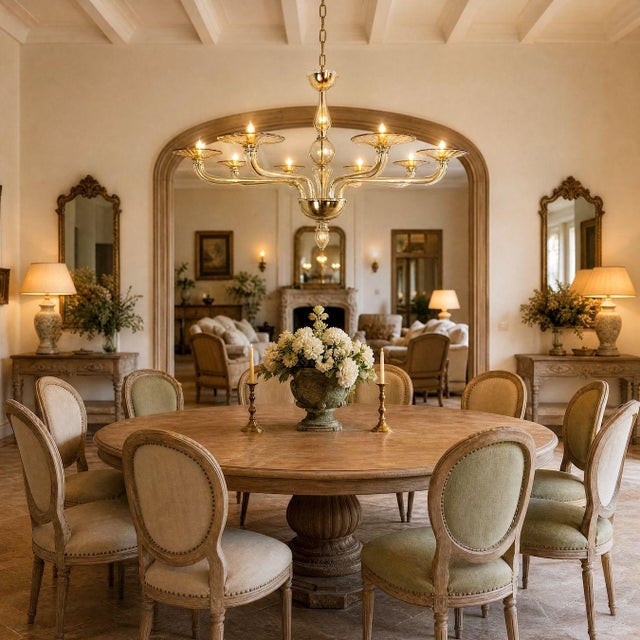 Beige Murano glass mid-century modern chandelier, Italy. The large Murano glass chandelier is attributed to Seguso, Italy...
