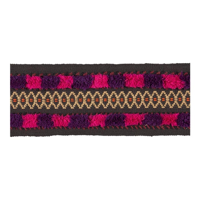Sample - Schumacher Biyan Tape Trim In Raspberry For Sale