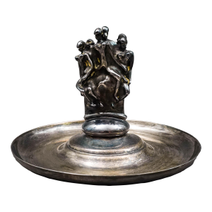 Mid 20th Century Christofle Jean Filhos Modernist Silver Plated Ring Trinket Holder Tray Dish