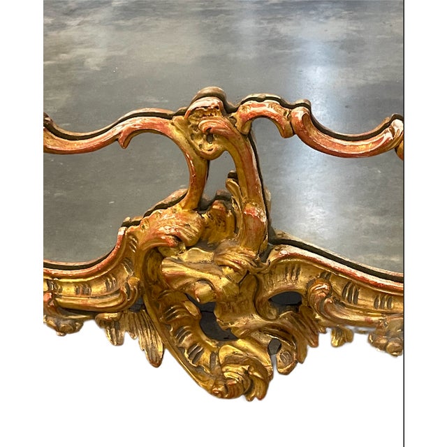 Vintage Italian Giltwood Rococo Style Wall Mirror- For Sale - Image 10 of 12