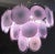 24 Murano discs for each chandelier mounted on three levels: 12+8+4 amethyst glass handblown. This piece is attributed to...