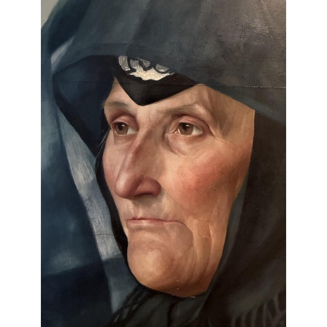 Mons Karl, Woman from the Schwalm Region, 1940s, Oil Painting on Plywood For Sale - Image 12 of 13