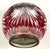 Mercedes-Benz, Orb Shaped Cranberry Glass, Cut to Clear, Desktop Clock For Sale - Image 4 of 8