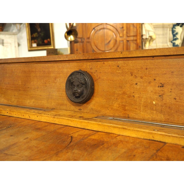 1920s Antique French Double Butcher Block Table With Iron Mounts, Circa 1920s For Sale - Image 5 of 12