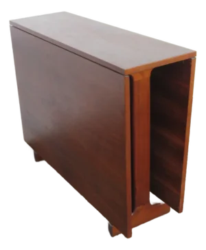 Mid Century Modern Narrow Gatelegs Drop Leaf Dining Table 6102