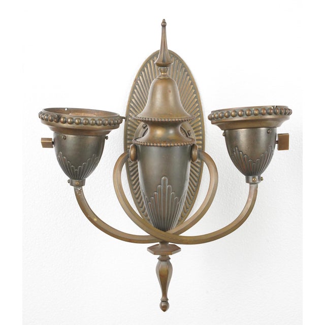 Bradley Hubbard Antique Art Deco Bradley & Hubbard Bronze Wall Sconces - a Pair For Sale - Image 4 of 8