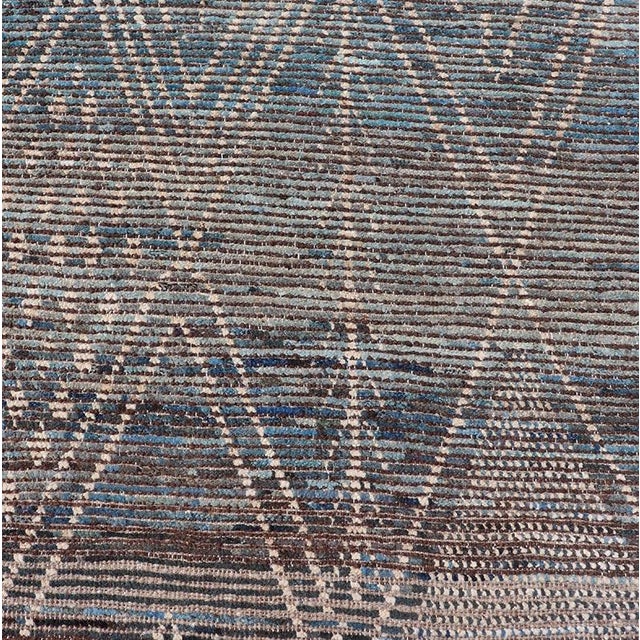 Tribal Keivan Woven Arts Modern Long Runner in All-Over Tribal Design For Sale - Image 3 of 12