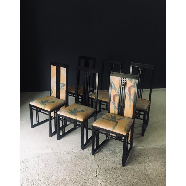 Postmodern Postmodern Galaxy Dining Chairs by Umberto Asnago for Giorgetti, Italy, 1980s, Set of 6 For Sale - Image 3 of 18