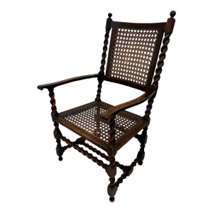Antique 18th Century Barley Twist Cane Arm Chair