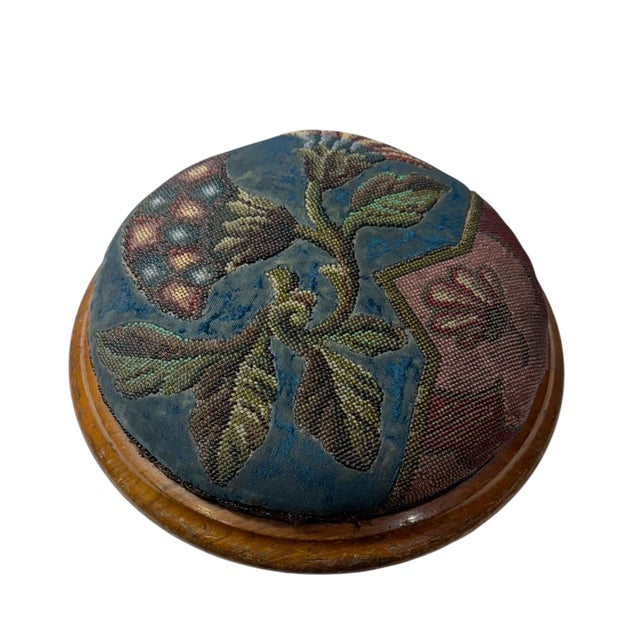 Mid 19th Century English Beaded on Velvet Round Footstools - A Pair For Sale In Tampa - Image 6 of 8