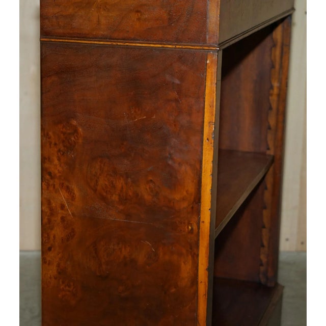 Sheraton Burr Elm & Walnut Inlay Dwarf Bookshelf from Brights of Nettlebed For Sale - Image 12 of 16
