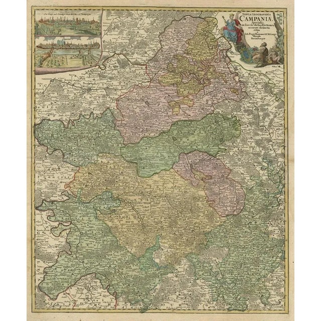 Map of Region Champagne-Ardenne with Reims, Troyes & Épernay in France, 1759 For Sale - Image 3 of 7