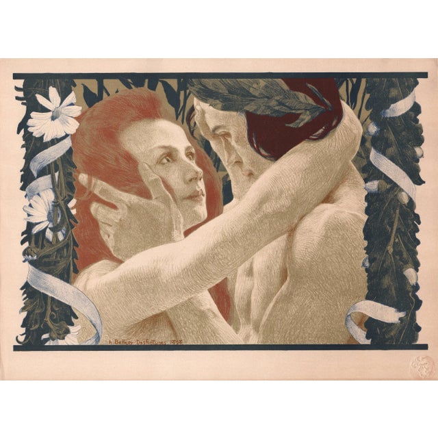 Henri bellery-desfontaines (1867 - 1909) l'énigme (the enigma) original lithograph from the glorious portfolio "l'estampe...