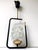 1950s French Mid-Century Modern Black Metal, Brass & Pressed Glass Pendant Light, France, 1950s For Sale - Image 5 of 7