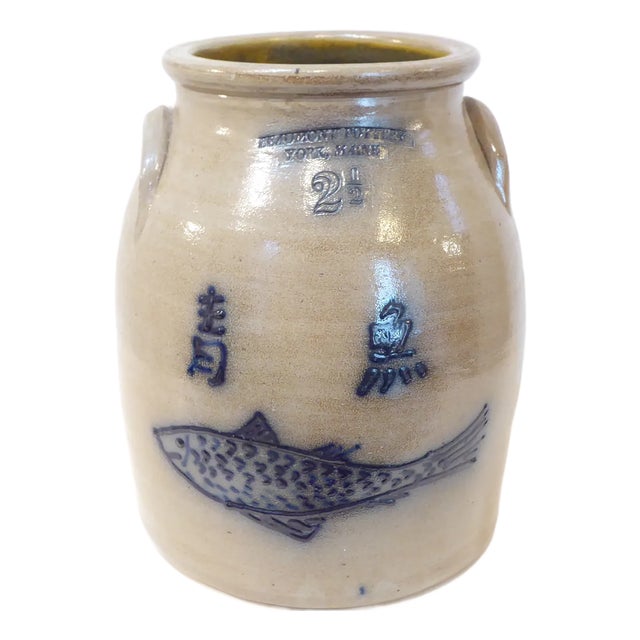 Vintage York, Maine Stoneware Jar For Sale