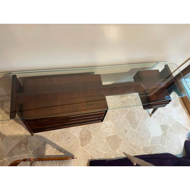 Metal Console Desk attributed to Vittorio Dassi, Italy, 1950s For Sale - Image 7 of 17