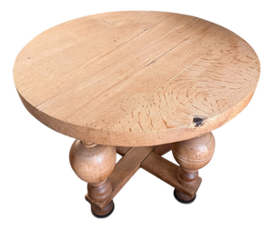 Mid-20th Century Brutalist Round Oak Coffee Table, Denmark