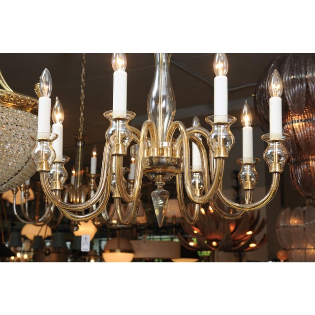 1960s Scintillating 8-Light Venetian Glass Chandelier For Sale - Image 12 of 12