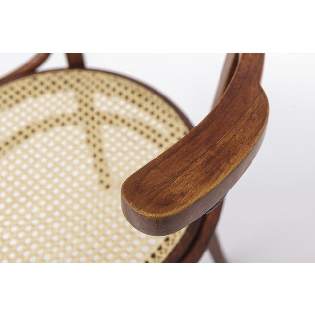 Mid-Century Modern Beech Bentwood and Cane Desk Chair, Austria, 1950s For Sale - Image 6 of 12