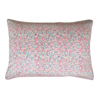 Piped Edge Pillowcase Made With Liberty Fabric Wiltshire Pink For Sale