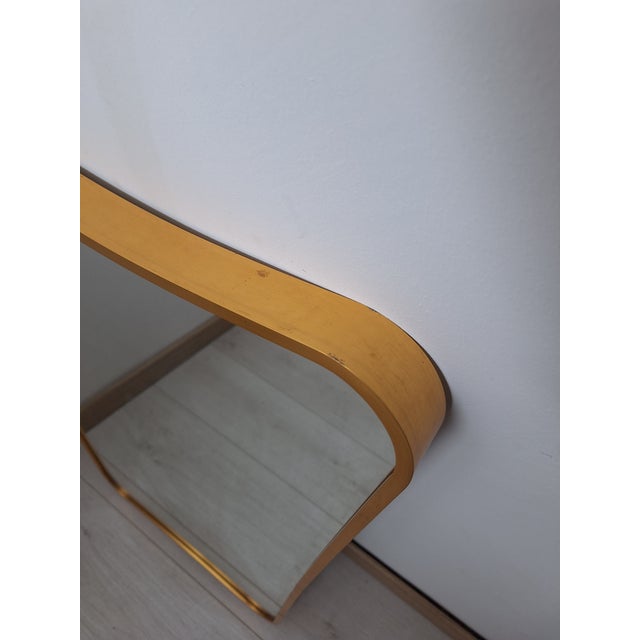 Gio Ponti Mirror with Sinuous Brass Frame by Gio Ponti for Gubi, 1990s For Sale - Image 4 of 7