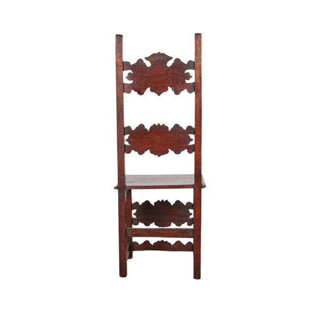 Baroque 18th Century Pair of Italian Baroque-Style Walnut Side Chairs For Sale - Image 3 of 8